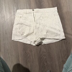 Gianni Bini White Studded Jean Shorts